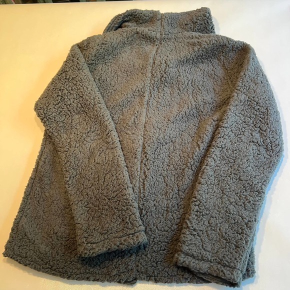 MNY Womens Gray Sherpa Jacket Pockets Size Small - Picture 10 of 11